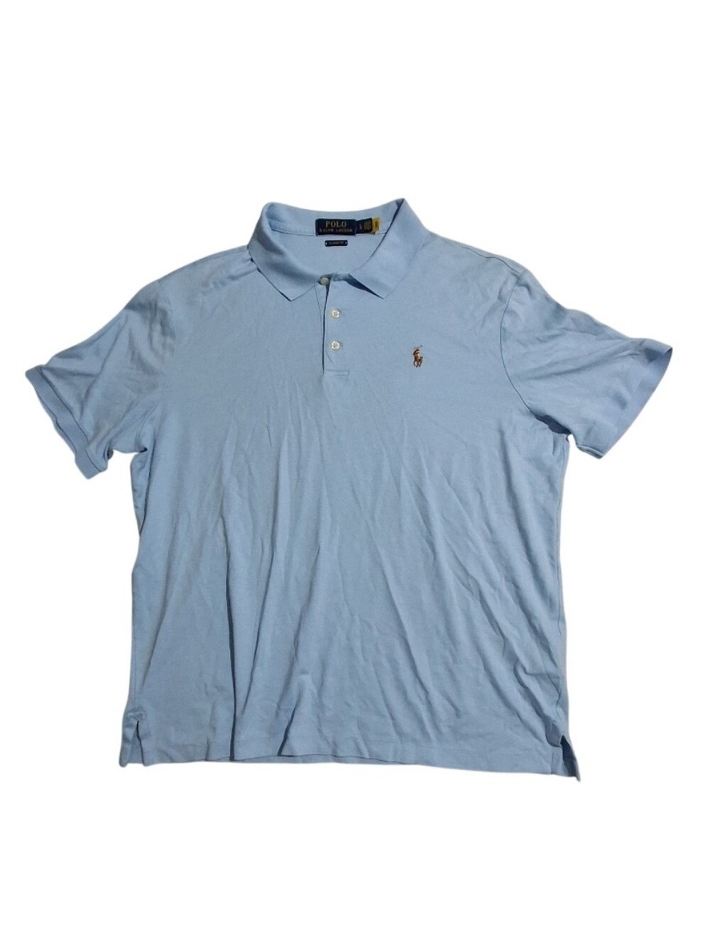 Polo Ralph Lauren Polo Mens Large Blue Classic Fit Short Sleeve Pony Logo Cotton